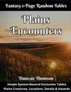 Plains Encounters - Fantasy One Page Random Tables