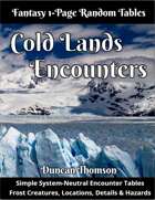 Cold Lands Encounters - Fantasy One Page Random Tables