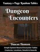 Dungeon Encounters - Fantasy One Page Random Tables