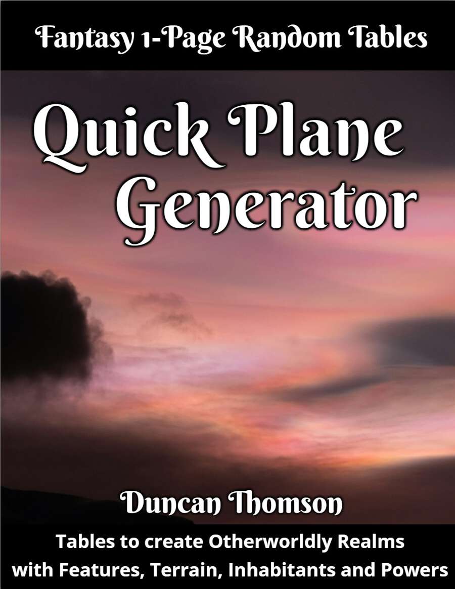 Quick Plane Generator - One Page Random Tables - Chaos Gen | 1-Page ...