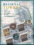 Medieval Tower Battle Map Full Four-Map Set with Roof Maps