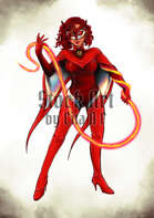 Character Stock Art: Superhero Red Lady with Whip