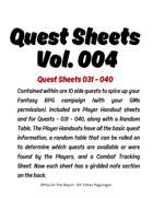 Quest Sheet Vol. 4