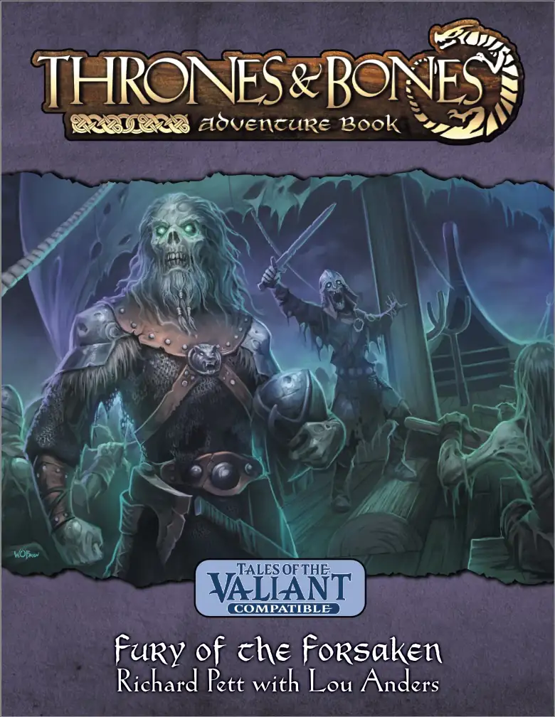 The Cover of Fury of the Forsaken, showing undead draugr on a ghostly longship.