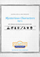 Misteryus Characters Vol.1 – NPC profiles for roleplaying adventures.