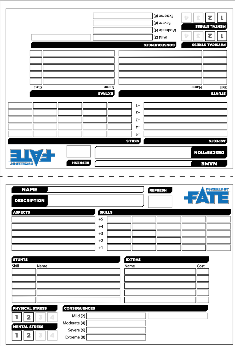 Fate Character Sheet A5 - Gunnar Södergren | DriveThruRPG