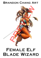 Fantasy Character Stock Art: Female Elf Blade Wizard
