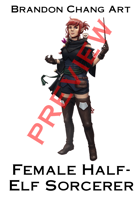 Fantasy Character Stock Art: Female Half-elf Sorcerer