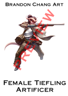Fantasy Character Stock Art: Female Tiefling Artificer