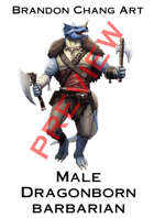 Fantasy Character Stock Art: Male Dragonborn Barbarian