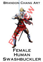 Fantasy Character Stock Art: Female Human Swashbuckler