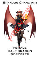 Fantasy Character Stock Art: Female Half-Dragon Sorcerer