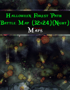 Halloween Forest Path Battle Map (32x24) (Night Version)