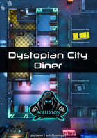Dystopian City Diner 1080p - Cyberpunk Animated Battle Map
