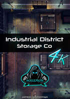 Industrial District Storage Co 4K - Cyberpunk Animated Battle Map