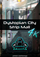 Dystopian City Strip Mall 4k - Cyberpunk Animated Battle Map