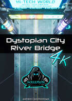 Dystopian City River Bridge 4k - Cyberpunk Animated Battle Map