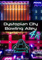 Dystopian City Bowling Alley 4k - Cyberpunk Animated Battle Map