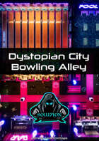 Dystopian City Bowling Alley 1080p - Cyberpunk Animated Battle Map