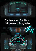 Human Frigate Spaceship Sci-Fi 4k - Cyberpunk Animated Battle Map