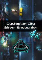 Dystopian City Street Encounter 4k - Cyberpunk Animated Battle Map