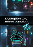 Dystopian City Street Junction 4k - Cyberpunk Animated Battle Map