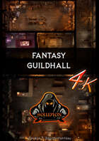 Guildhall Main Floor UHD 4k - Animated Fantasy Battle Map