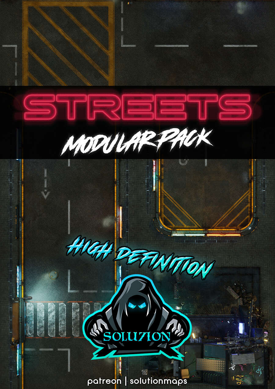 Modular Animated Streets Road Pack [HD & Print Edition] - Futuristic ...