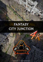City Junction Day & Night UHD 4k - Animated Fantasy Battle Map