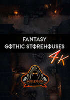 Gothic City Storehouses UHD 4k - Animated Fantasy Battle Map