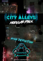 Modular Animated City Alleys Pack [HD & Print Edition] - Futuristic Cyberpunk Animated Battle Map
