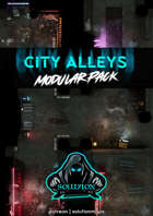 Modular Animated City Alleys Pack [VTT Edition] - Futuristic Cyberpunk Animated Battle Map