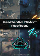 Residential District Rooftops 4k - Cyberpunk Sci-Fi Animated Battle Token Map