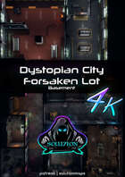 Dystopian City Forsaken Lot (Basement) 4k - Cyberpunk Sci-Fi Animated Battle Token Map