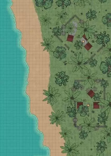 Beach and Ruins - 60x40 map - Maps ‘N’ Quests | DriveThruRPG