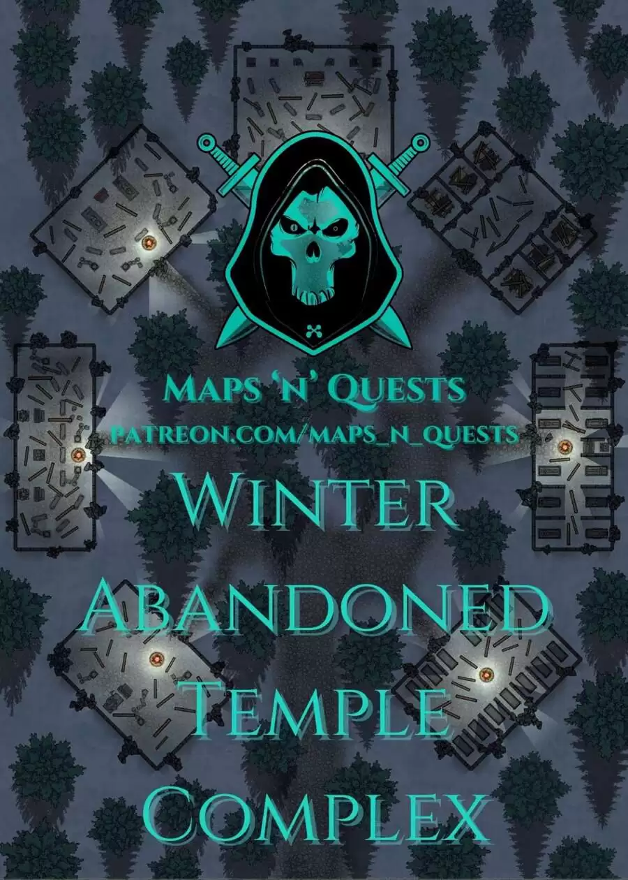 Winter Abandoned Temple Complex - 60x40 Map - Maps ‘N’ Quests ...