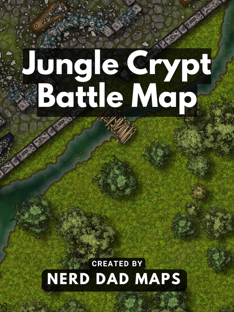 Crypt Batle Map Jungle Crypt Battle Map - Nerd Dad Maps | DriveThruRPG
