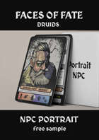 FREE SAMPLE: Faces of Fate Druids – NPC Portrait Card RPG