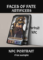 FREE SAMPLE: Faces of Fate Artificers – NPC Portrait Card RPG