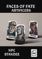 Faces of Fate Artificers - NPC Standee A4 C and B&W