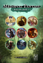 Adellos Medieval Fantasy Token Set 1: 50 Characters
