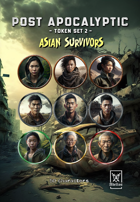 Adellos Post Apocalyptic Token Set 2: Asian Survivors - Portraits