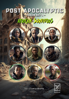 Adellos Post Apocalyptic Token Set 3: African Survivors - Portraits