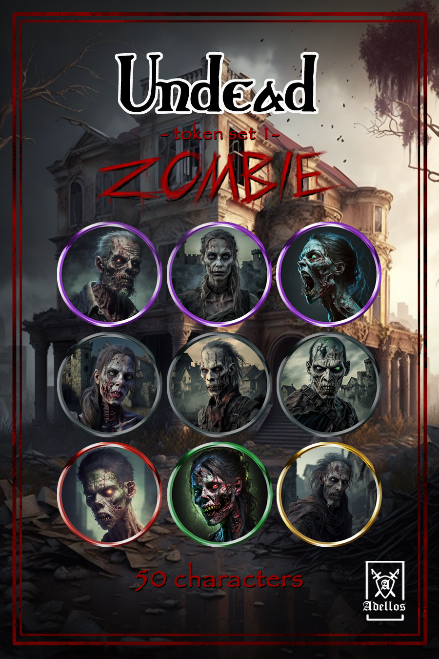 Adellos Undead Token Set 1: Zombies - Adellos | DriveThruRPG