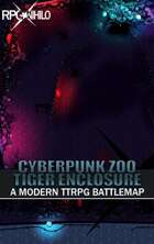 Cyberpunk Zoo Tiger Enclosure (20x23 IN) Modern Battle Map