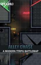 Dark Alley Chase (8x60 IN) Modern Digital Battle Map