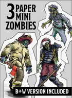 Miniature Paper Zombies