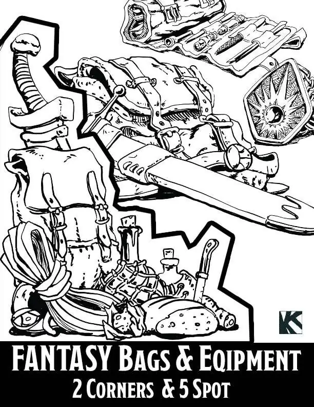 Fantasy Class Items and Corner Illustrations - kirilot | DriveThruRPG