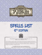 Koryo Hall of Adventures Spells List - 5e