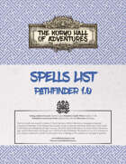 Koryo Hall of Adventures Spells List - Pathfinder 1.0